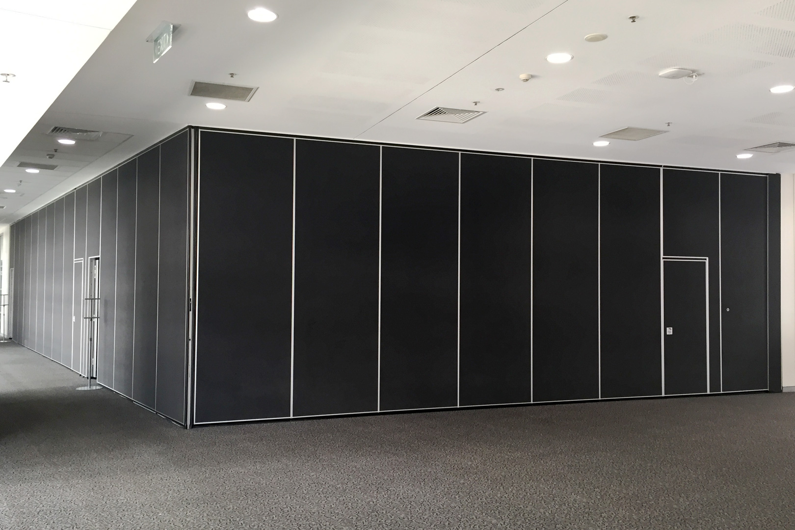 solid operable wall pass through door