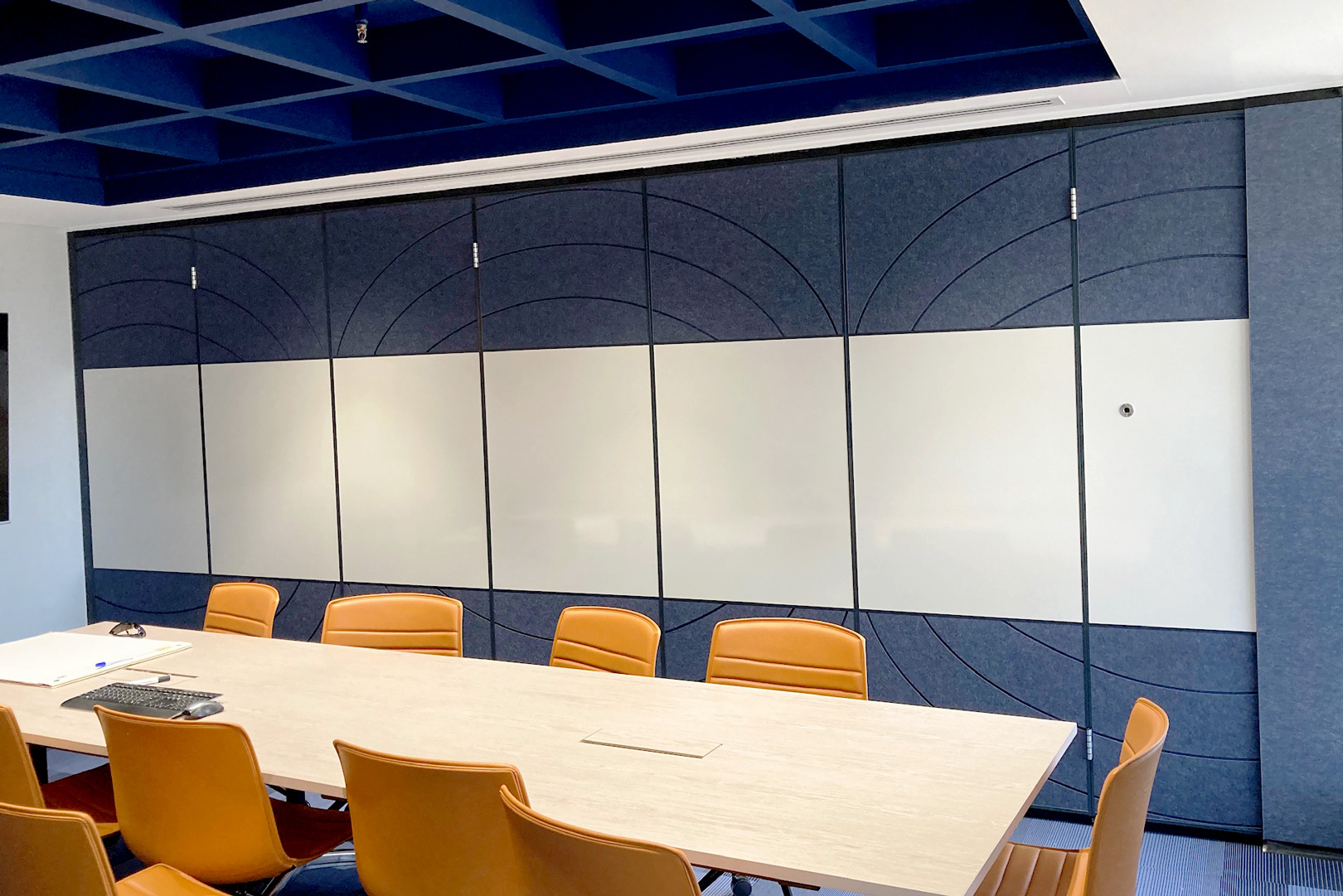 operable wall with whiteboards for inernal fitout