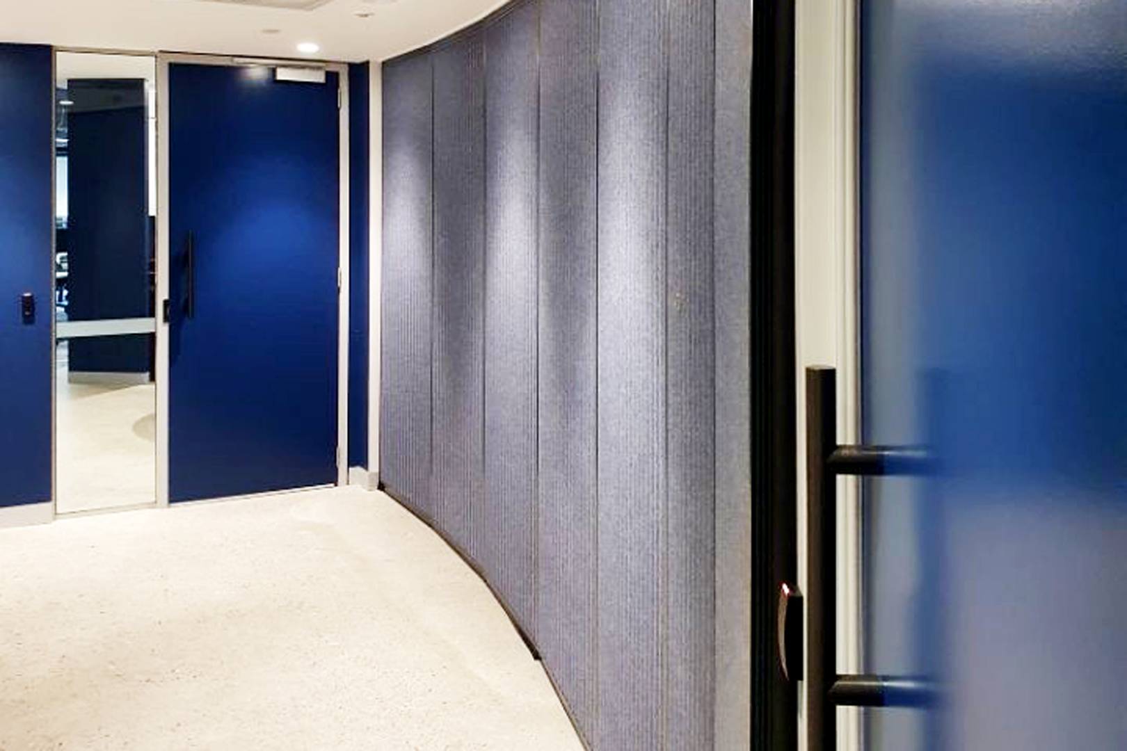 curved solid operable wall