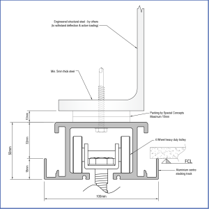 line drawing for Centre Stack Fixed to Steel Direct