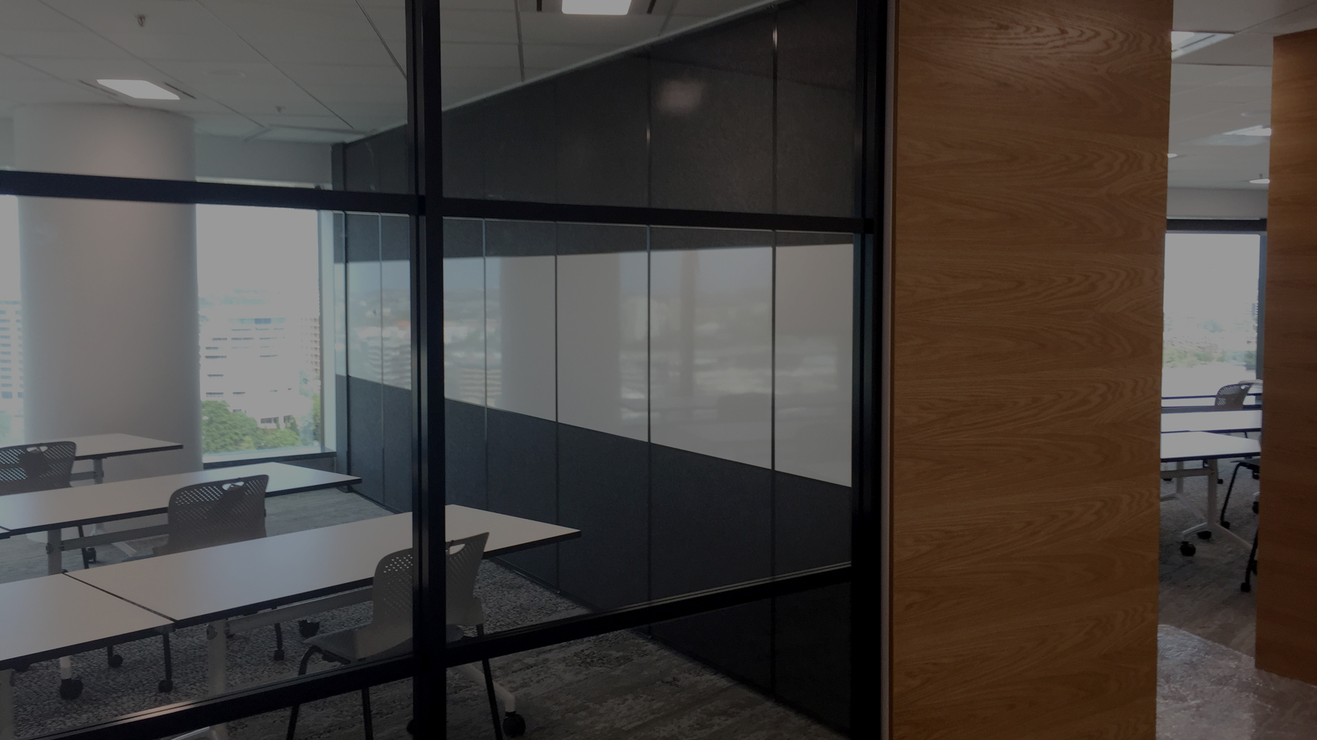 solid operable wall with whiteboards