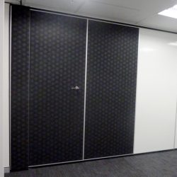 expanding panel in solid operable wall